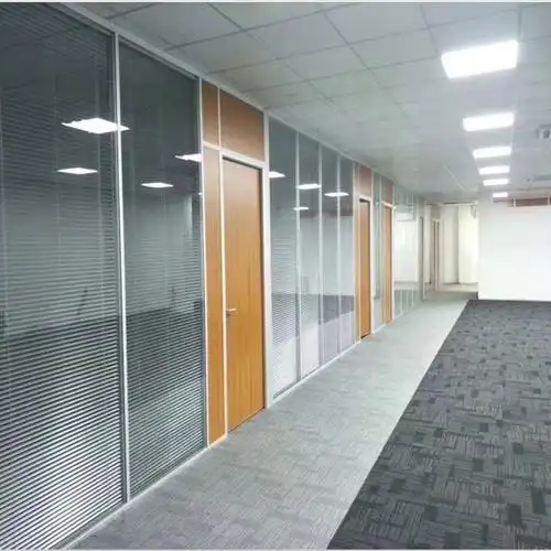 佛山法尔科玻璃隔断办公室双玻百叶隔断高隔间