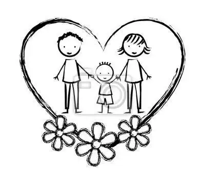 以family为主题的简笔画
