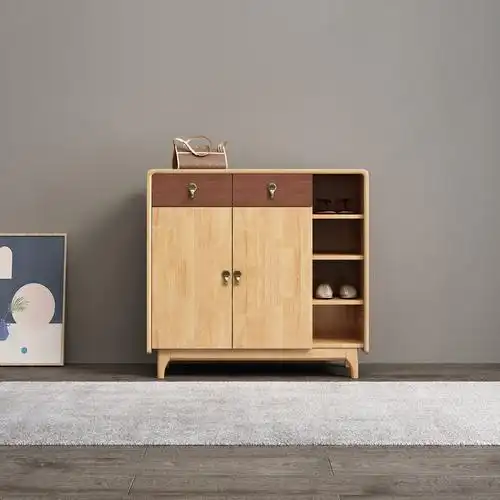 实木腿简易鞋架子鞋柜换鞋凳一体现代简约实木入户柜子收纳置物柜储物