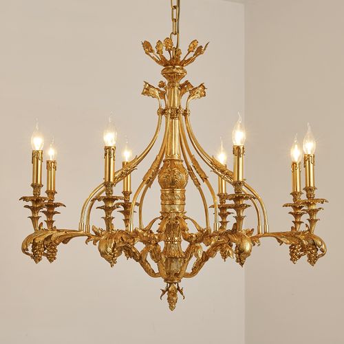 法式别墅吊灯奢华复古欧式客厅灯书房餐厅卧室灯具轻奢全铜吊灯