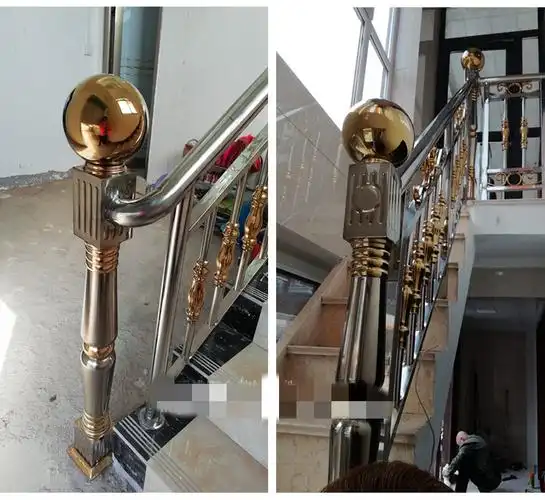 不锈钢楼梯扶手起步大柱将军柱304罗马柱子栏杆立柱阳台护栏配件f2凯