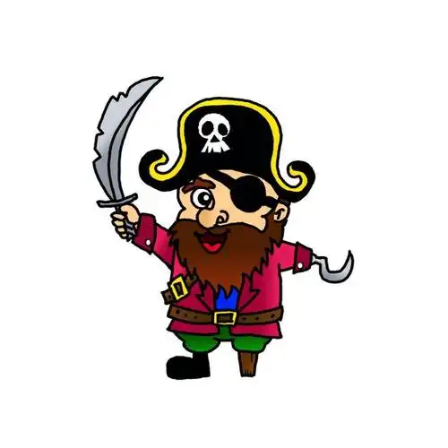 海盗人怎么画 - 卡通人物海盗简笔画教程