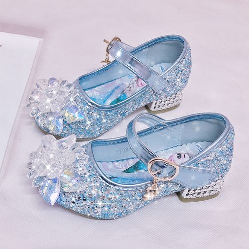 高跟 圆头_爱莎女宝公主鞋女童水晶单鞋圆头皮鞋水钻高跟鞋儿童演出鞋