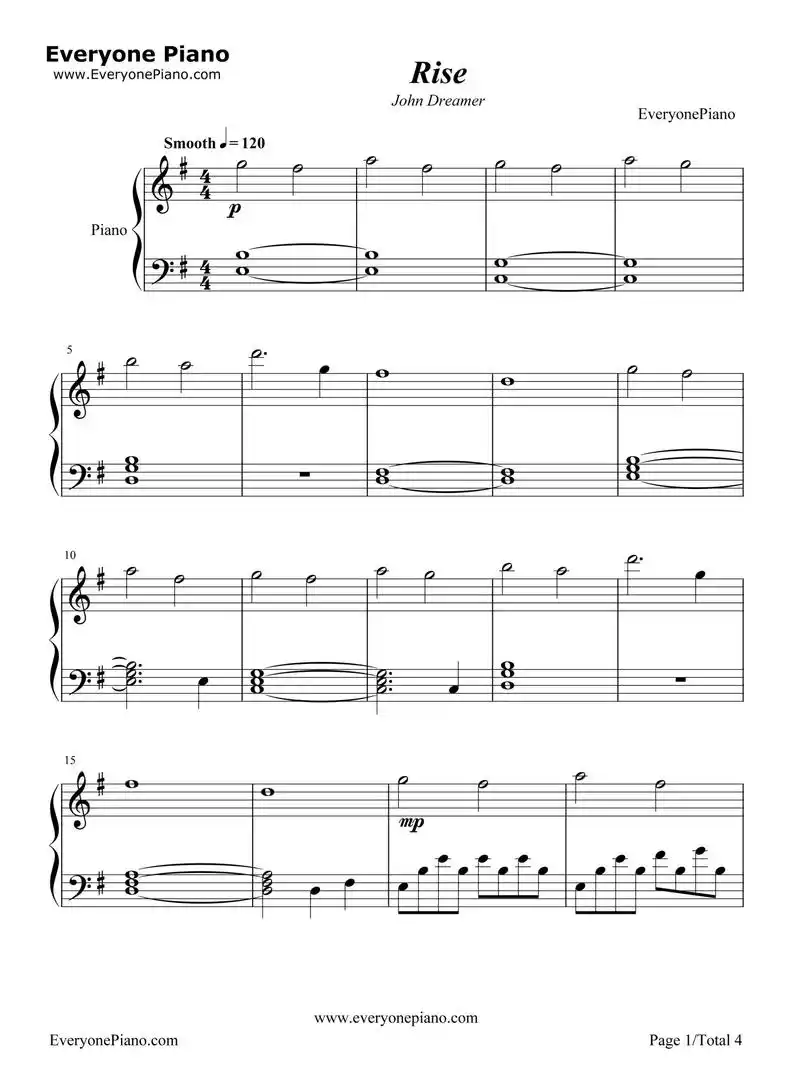 《rise》钢琴谱#钢琴93 #音乐分享 #曲谱分享 #钢琴 - 抖音