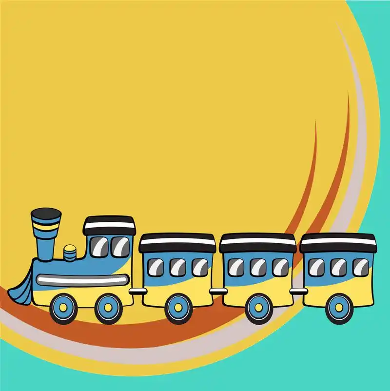 搞笑火车,矢量插画的运输卡通.小复古搞笑火车