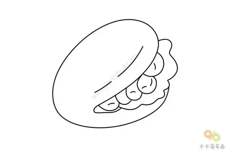 陕西美食肉夹馍简笔画图片