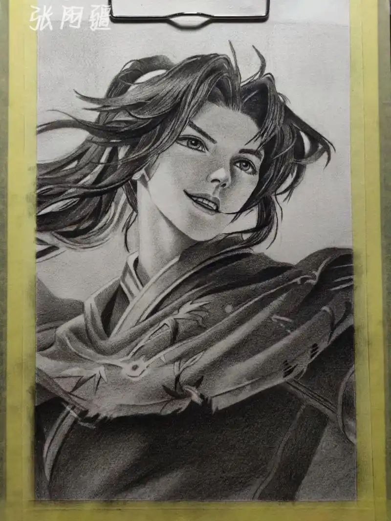 王者荣耀曜手绘过程图 工具:尼奥尼炭笔(软中硬),樱花橡皮,老人头橡皮