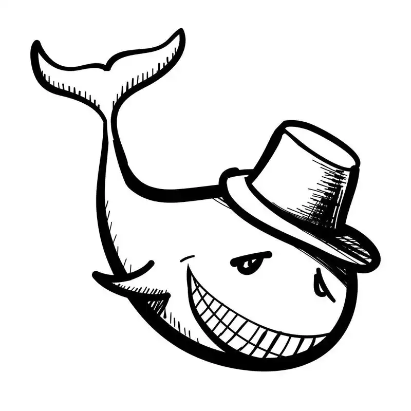 鲸鱼微笑孤立的白色衬底上的字符.