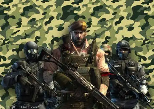 餐厅装修陆军数码迷彩纹墙纸壁纸