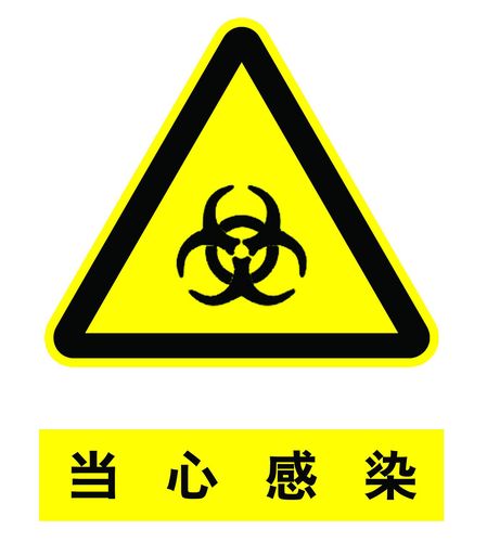 海报印制11259特加大安全标志标牌警示牌当心感染