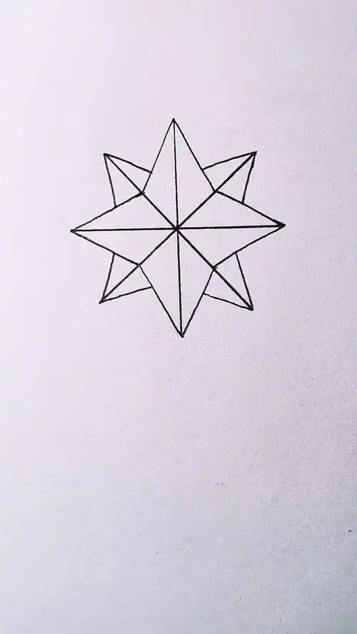 怎么画八角星