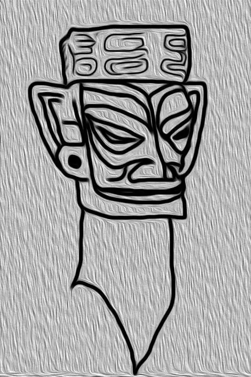 三星堆幼儿简笔画 第1页三星堆青铜面具简笔画三星堆青铜面具简笔画