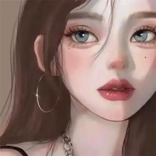 文艺头像女动漫插画手绘高清图片