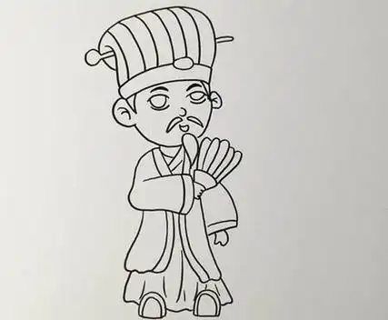 诸葛亮简笔画怎么画步骤教程