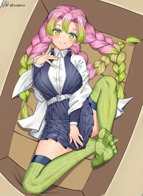 鬼灭之刃甘露寺蜜璃cg壁纸x漫画 手机壁纸竖屏图集