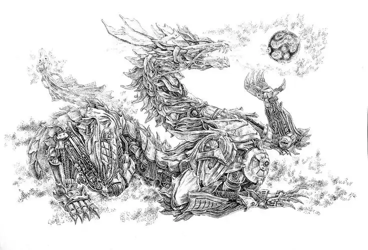 中国龙遇见朋克风-九龙合壁