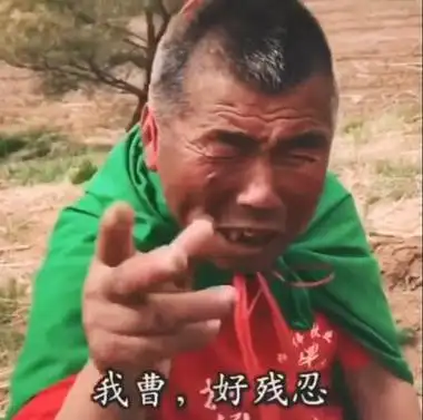 原本视频中,二龙湖二哥是身穿红色的t恤,披着一个绿色的披风,形象十分