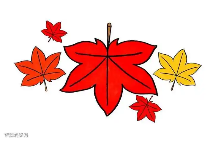 霜叶红于二月花秋天的枫叶简笔画