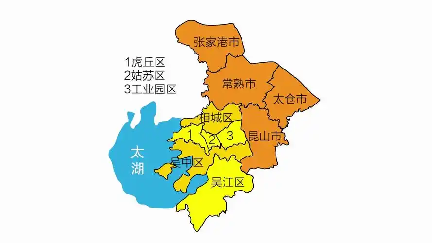 地图看苏州行政区划5个市辖区代管4个县级市
