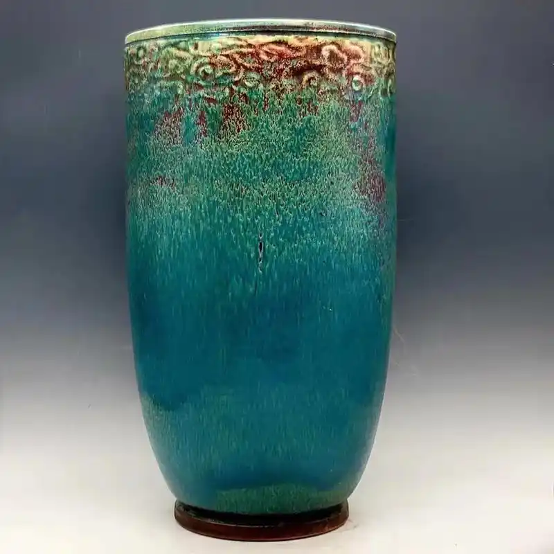 钧瓷窑变釉画缸(瓷) (尺寸38*21厘米) - 抖音