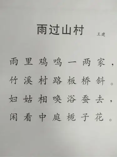 学习古诗:《雨过山村》