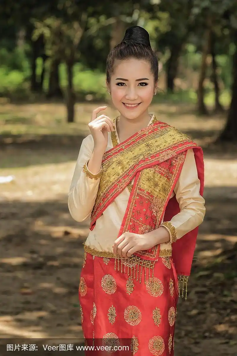 女孩,古服装,老挝,自然美,传统