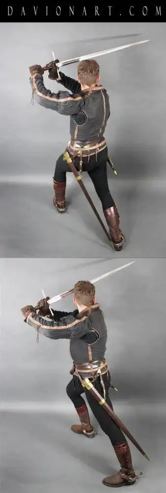 绘画参考20种人物持剑执剑动作姿势参考动态速写素材