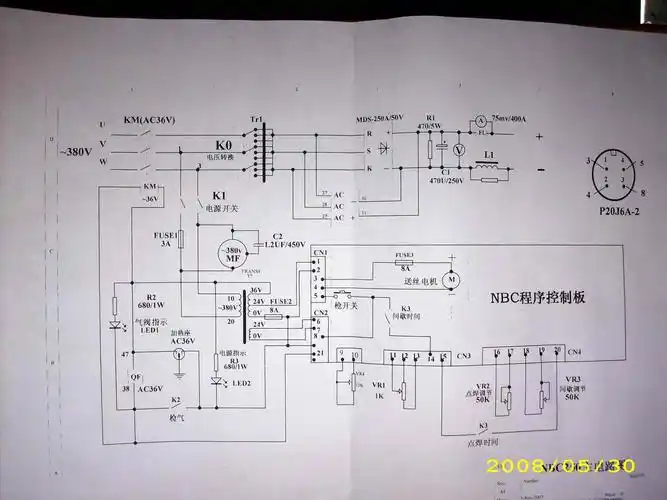 nbc-250 抽头式二保焊机diy_接线图分享