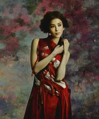 谢楚余画中佳人国色天香