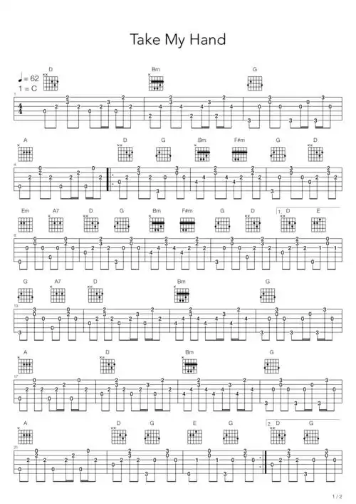 take my hand吉他谱 陈慧琳-彼岸吉他 - 一站式吉他爱好者服务平台