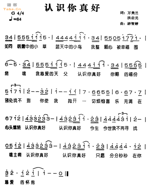 认识你真好吉他谱
