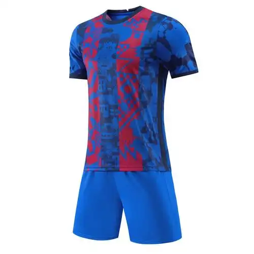 巴萨巴塞罗那第二客场欧冠版新款2122赛季球衣足球服光板套装