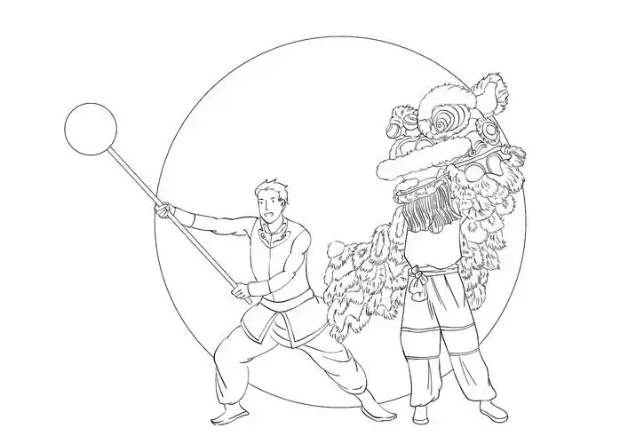 日历书《我们的中国》部分图片线稿|插画|商业插画|辣辣柴_原创作品