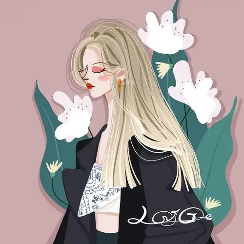 扁平抽象插画头像