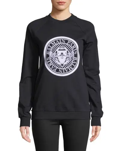 holographic logo-print neoprene sweatshirt in black