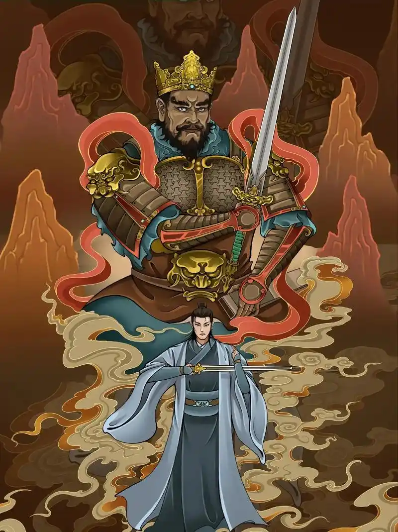 传统文化#原创#四大天王#道系青 年#国风插画 之 - 抖音