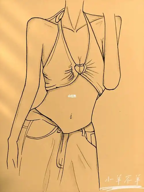 美女黑白简笔画绘画教程19附过程