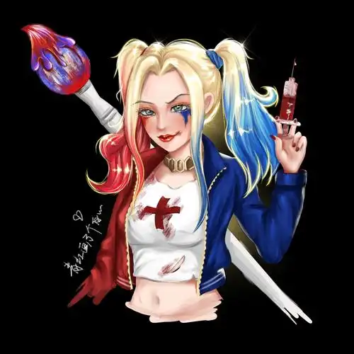 插画 手绘 小丑女