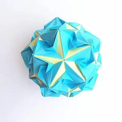 一个手工-折纸-花纸球破解版一个很巧妙的球结实富有韵律感立体百合