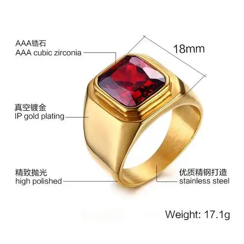 vintagemenjewelrystainlesssteelringgoldmensrings戒指戒指