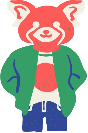 小动物拟人化多彩创意手绘插画元素熊