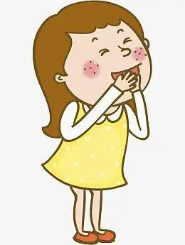 捂着嘴高兴地女孩