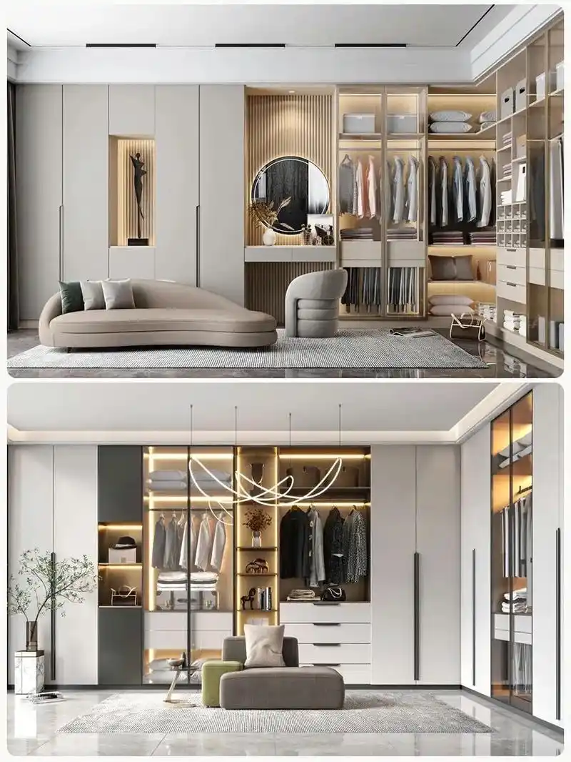 推荐16款现代简约风的衣帽间效果图.92家有一间衣帽间不只能 - 抖音