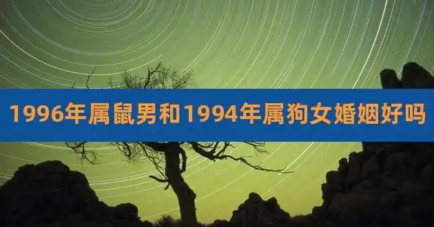 1996年属鼠男和1994年属狗女婚姻好吗,1996年女鼠的姻缘