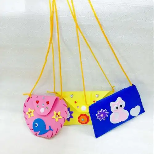 eva儿童手工制作泡沫粘贴零钱包卡通小背包