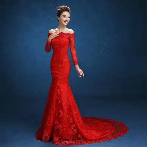 婚纱红色 新娘 拖尾冬大额优惠券