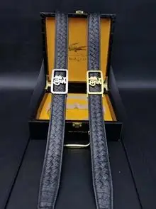 皮带自动扣真皮头层牛皮底皮腰带时尚青年潮鳄鱼皮商务男士