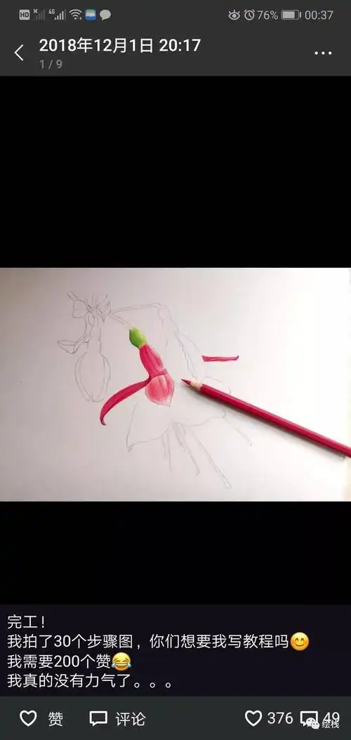 彩铅教程会跳舞的花朵精灵倒挂金钟