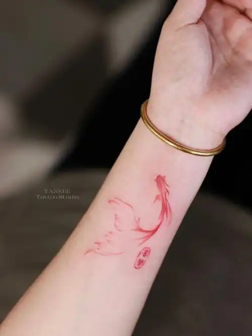 招财锦鲤纹身图案大全