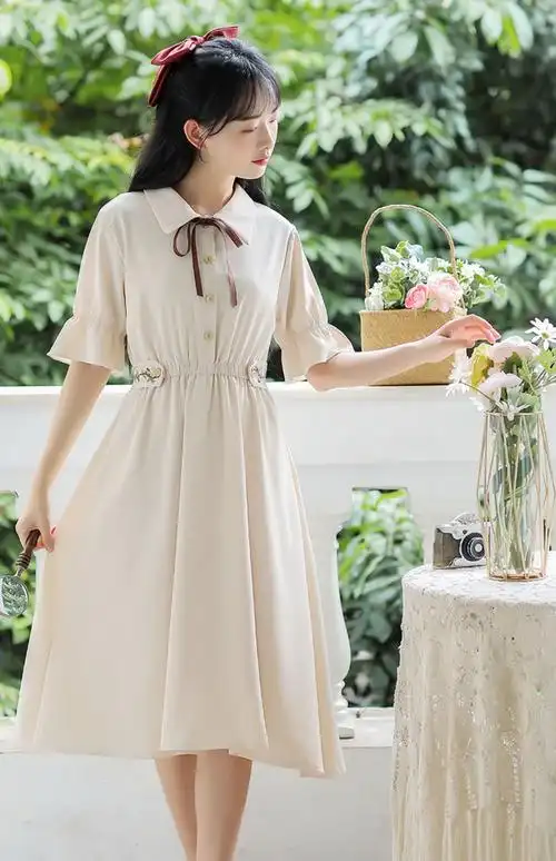 皮尔卡丹高档轻奢夏天女生森系连衣裙女装春夏季2022新款超仙女裙子